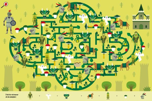 CHERCHE ET TROUVE PRINCESSES ET DRAGONS  DANS LES LABYRINTHES – Image 3