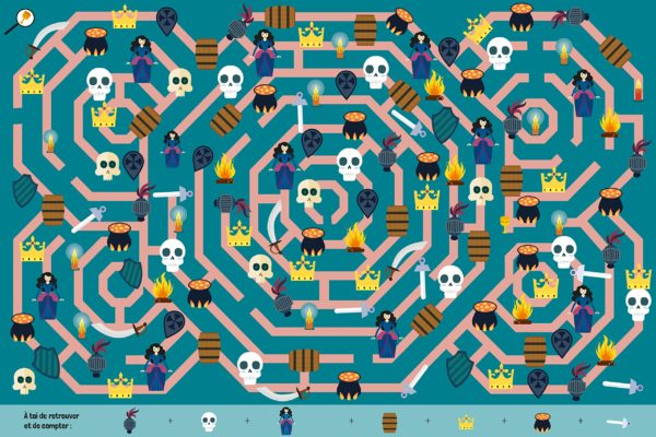 CHERCHE ET TROUVE PRINCESSES ET DRAGONS  DANS LES LABYRINTHES – Image 4