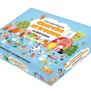 MON JEU CHERCHE ET TROUVE DES BEBES ANIMAUX - COFFRET AVEC PLATEAU ET CARTES