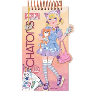 CARNET CREATIF MODE ACADEMY CHATONS (AVEC UN BRACELET) - AVEC 180 STICKERS