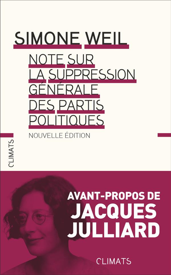 NOTE SUR LA SUPPRESSION GENERALE DES PARTIS POLITIQUES