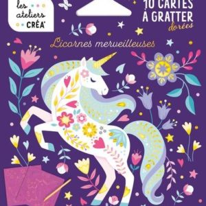 10 CARTES A GRATTER - LICORNES MERVEILLEUSES